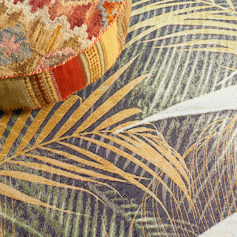 Bay Isle Home Hahira Black/Green/Gold Indoor/Outdoor Rug Wayfair